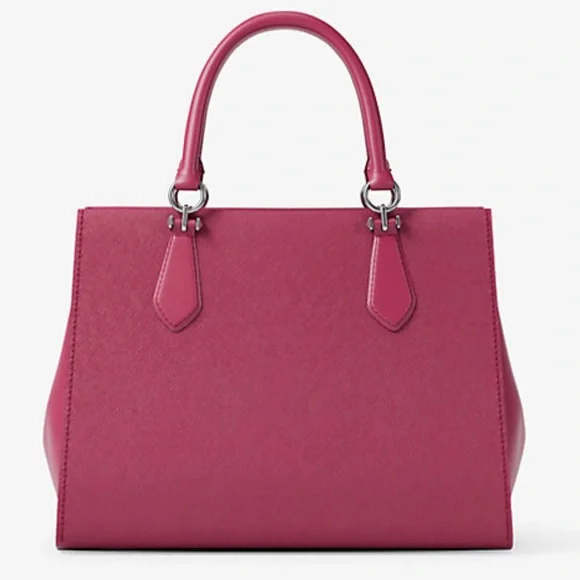 MICHAEL KORS Marilyn Medium Saffiano Leather Satchel
Dark Raspberry 
NWT - Picture 2 of 16